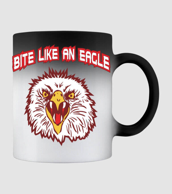 bite like an eagle cobra kai model negru pe tricou