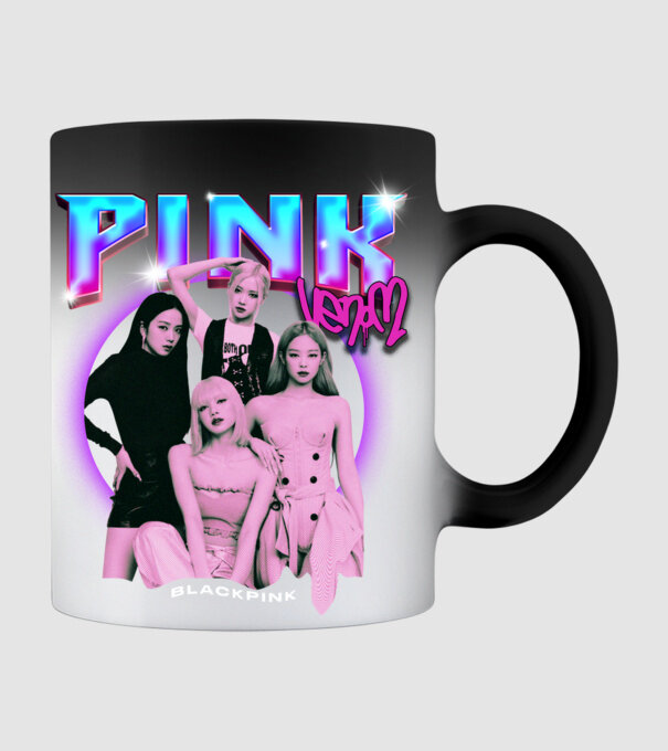 BLACKPINK pink venom model negru pe tricou