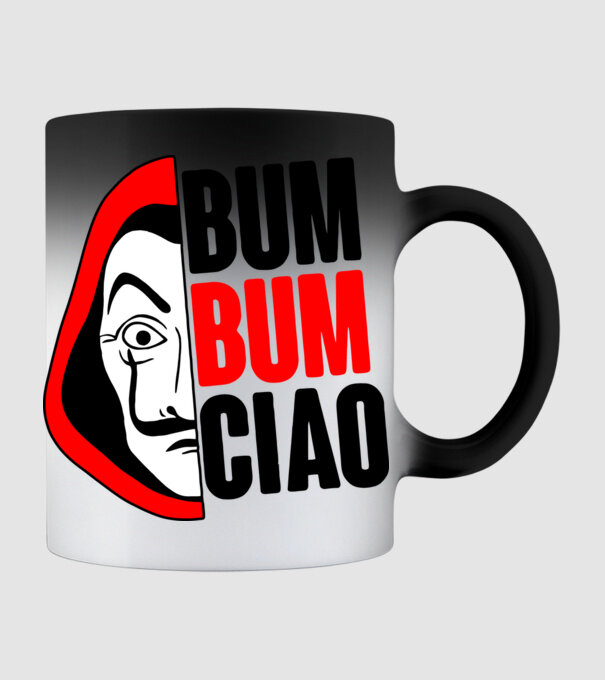 bumbum ciao money heist model negru pe tricou