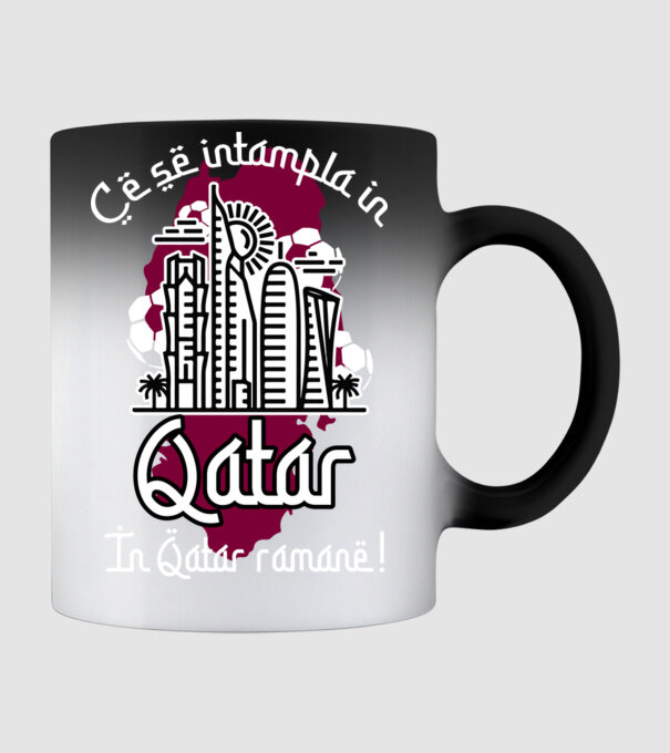Ce se întâmplă în Katar model negru pe tricou