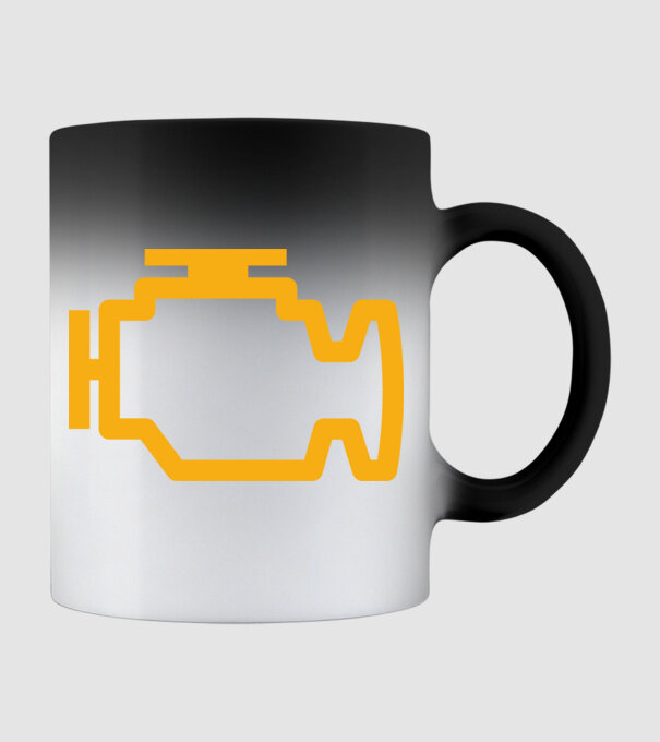 check engine model negru pe tricou