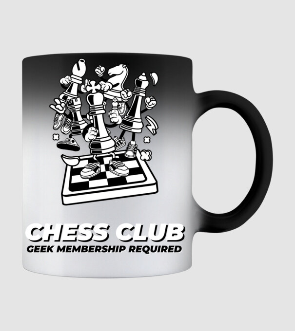 chess club model negru pe tricou