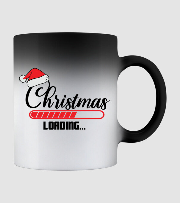 Christmas is loading model negru pe tricou