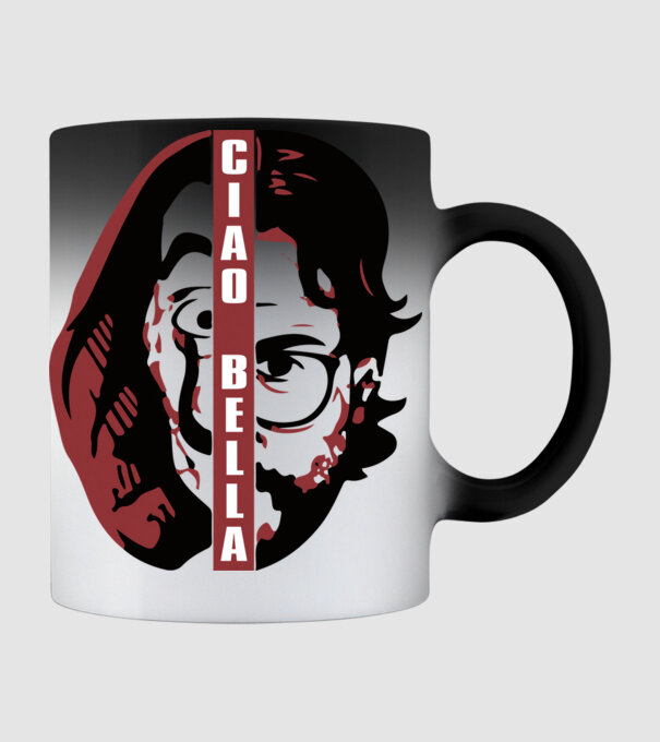 ciao bella professor model negru pe tricou