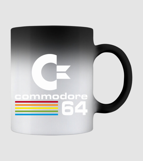 Commodore 64 logo on black model negru pe tricou