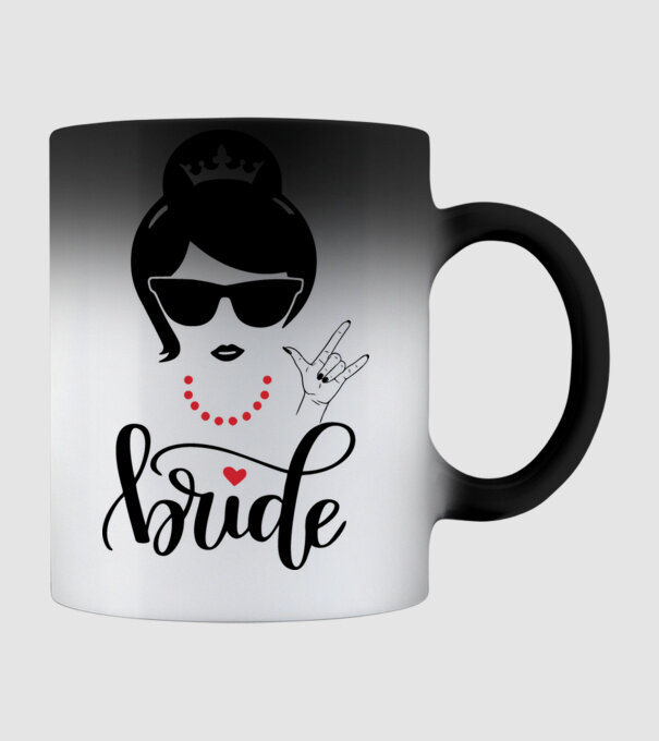 Cool Bride model negru pe tricou