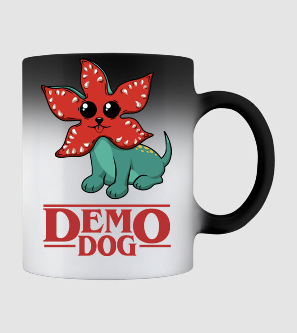cute demodog model negru pe tricou