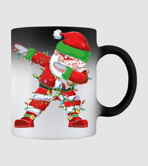 Dab Santa model negru pe tricou