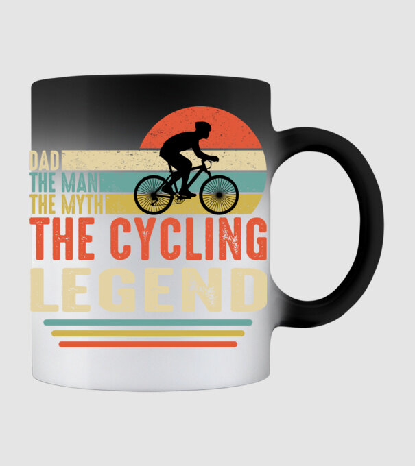 Dad the man, the myth, the cycling legend model negru pe tricou