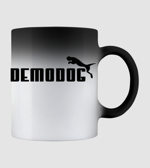 demodog logo black model negru pe tricou