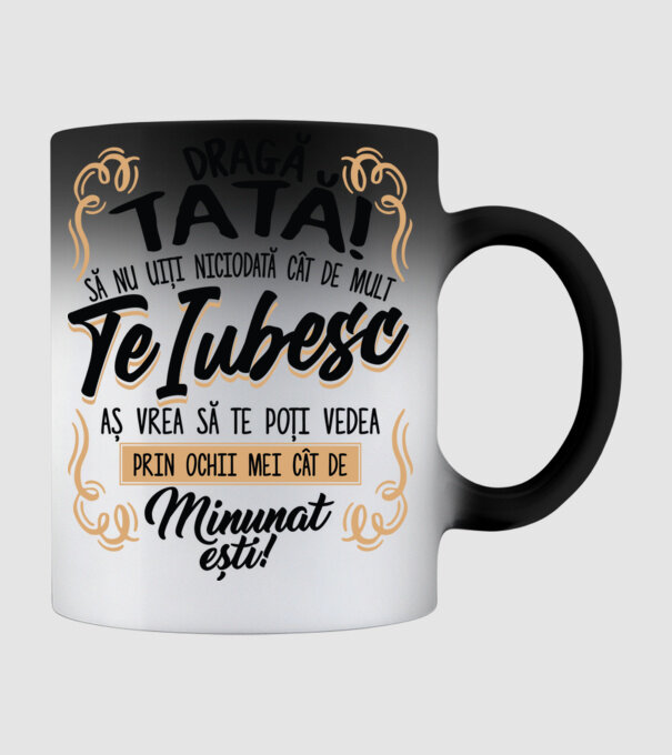 Dragă meu tată model negru pe tricou
