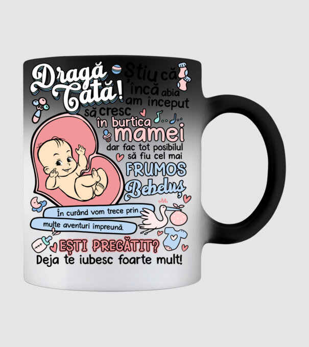 Dragă tată model negru pe tricou