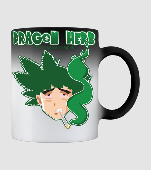 dragon herb smoke model negru pe tricou
