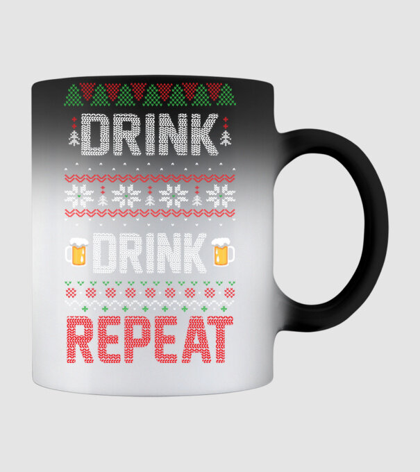 Drink drink repeat model negru pe tricou