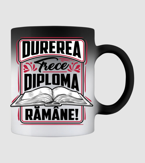 Durerea trece_diploma rămâne model negru pe tricou