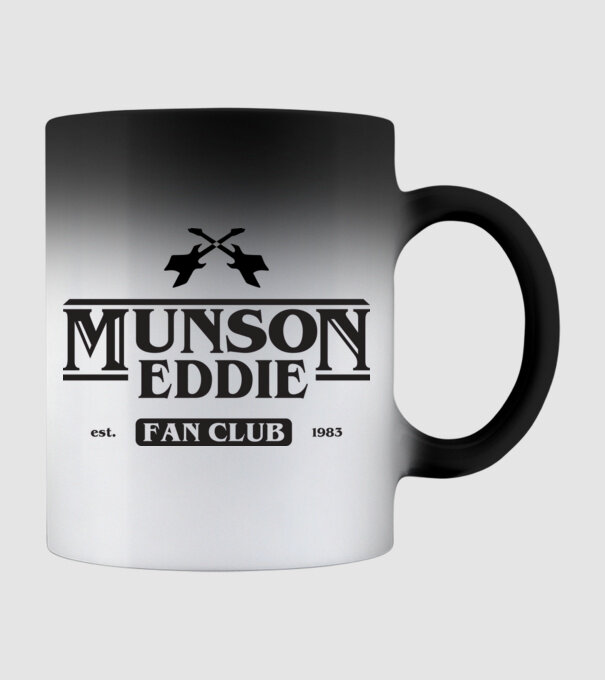 eddie munson fan club model negru pe tricou