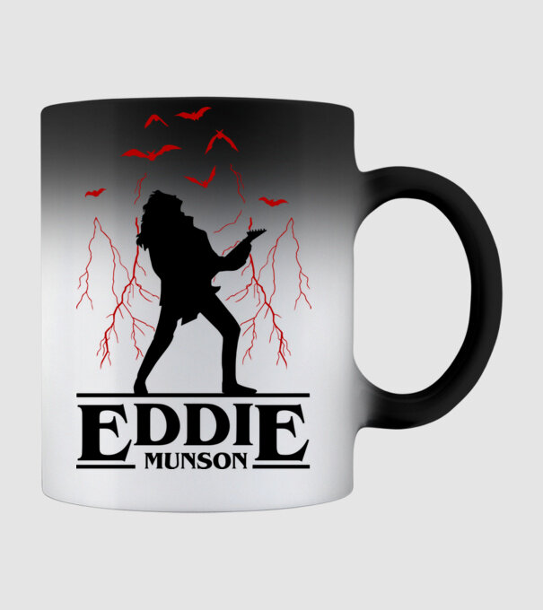 eddie munson stranger things model negru pe tricou