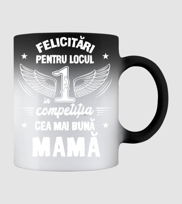 Felicitări pentru locul 1 în competiția Cel mai bun tată! model negru pe tricou