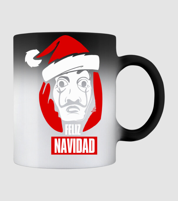 feliz navidad merry christmas money heist model negru pe tricou