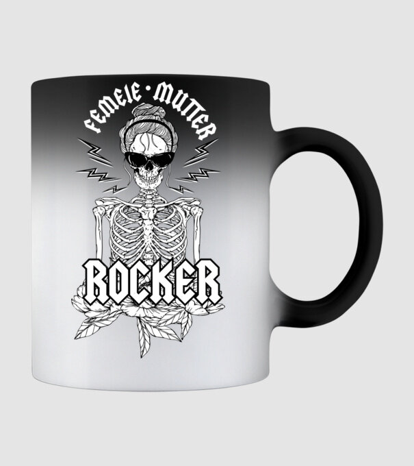 femeie - mutter - rocker model negru pe tricou