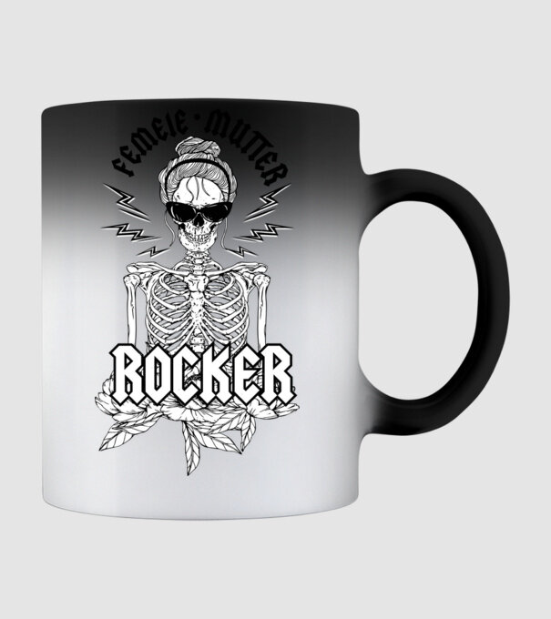 femeie - mutter - rocker model negru pe tricou