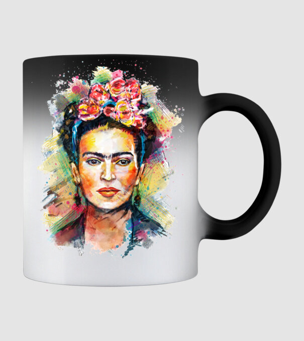 Frida Kahlo model negru pe tricou