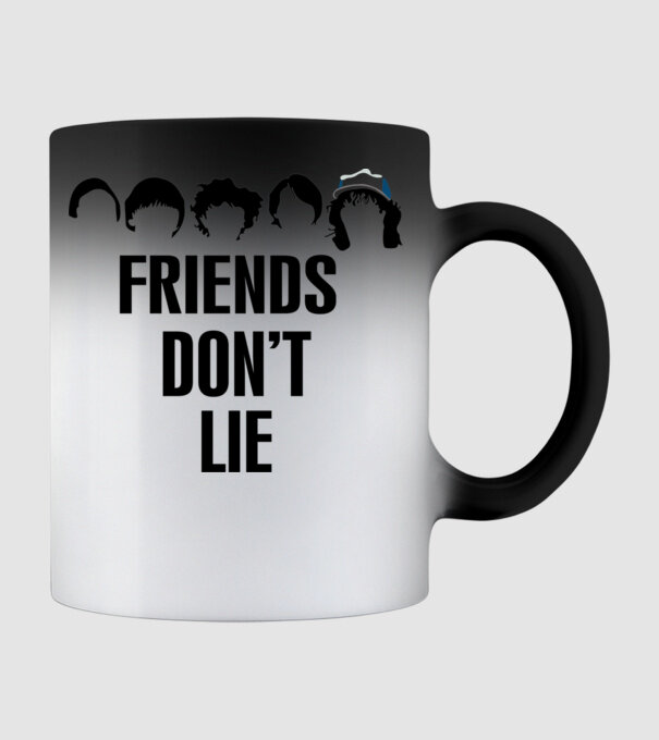 friends dont lie stranger things model negru pe tricou