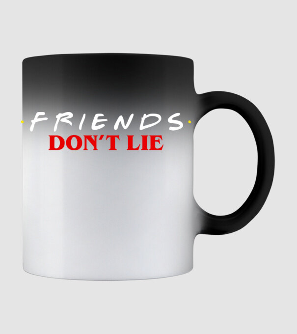 friends dont lie stranger things parody model negru pe tricou