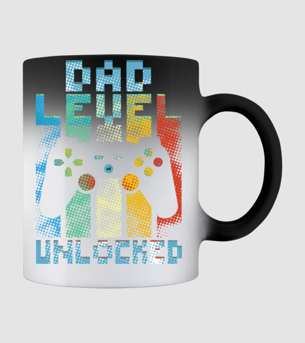 Gamer Dad level unlocked model negru pe tricou