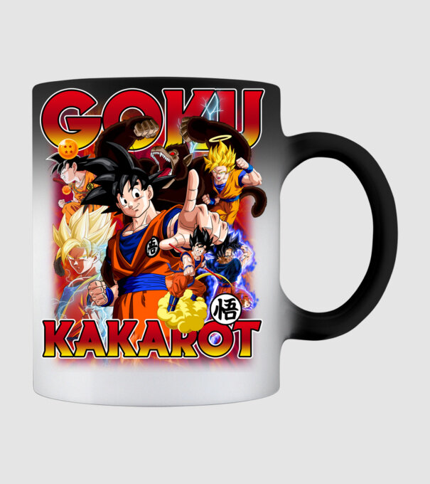 goku dragonball model negru pe tricou