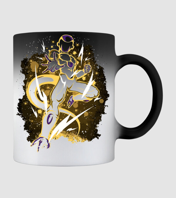 golden freeza dragonball model negru pe tricou