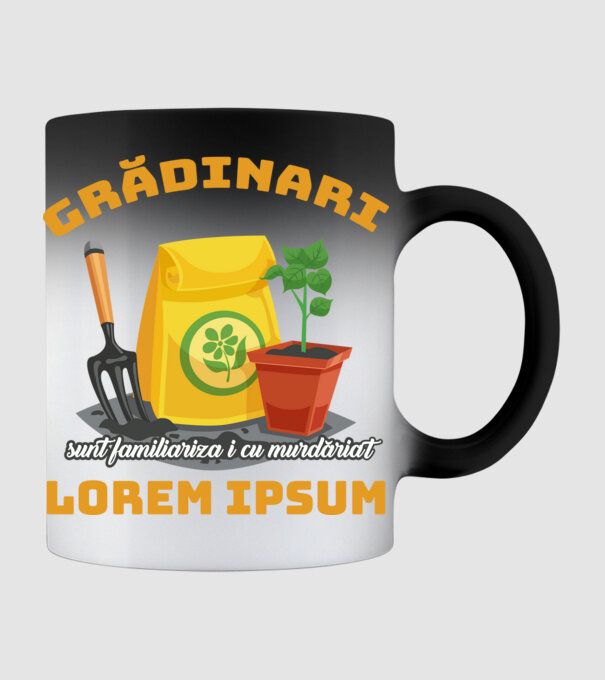 Grădinari model negru pe tricou