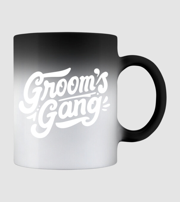 Grooms Gang model negru pe tricou