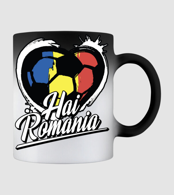 Hai romania heart model negru pe tricou