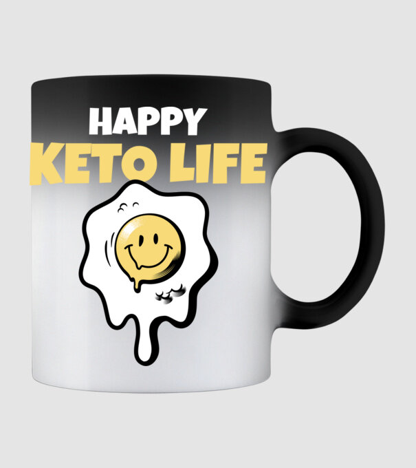 HAPPY KETO LIFE model negru pe tricou