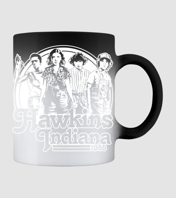 hawkins indiana stranger things2 model negru pe tricou