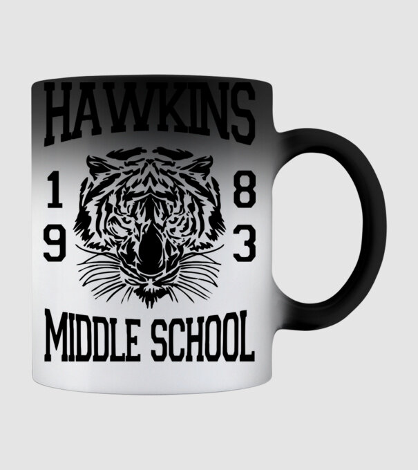 hawkins middle school 83 model negru pe tricou