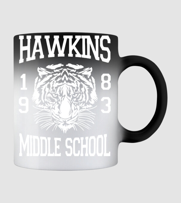 hawkins middle school 83 white model negru pe tricou