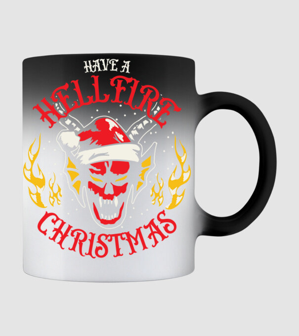 Hellfire Christmas model negru pe tricou