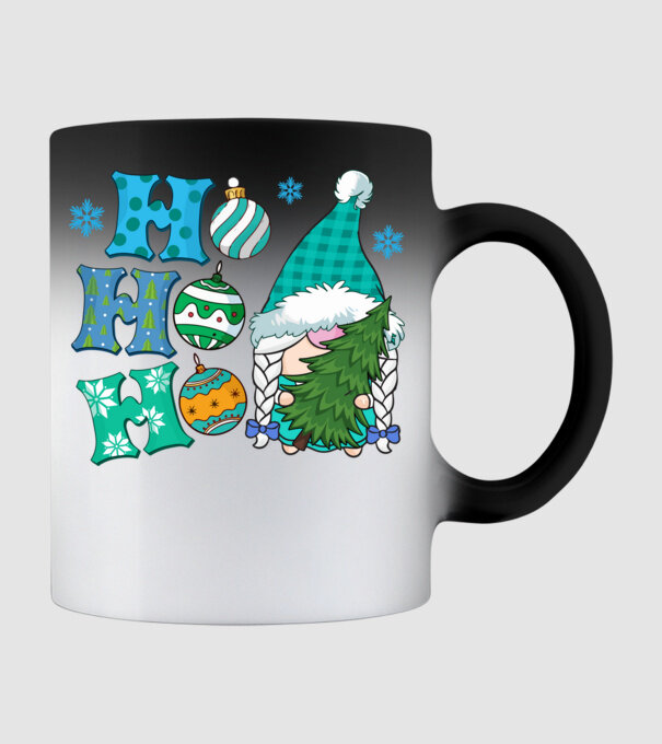 Ho-ho-ho gnome model negru pe tricou