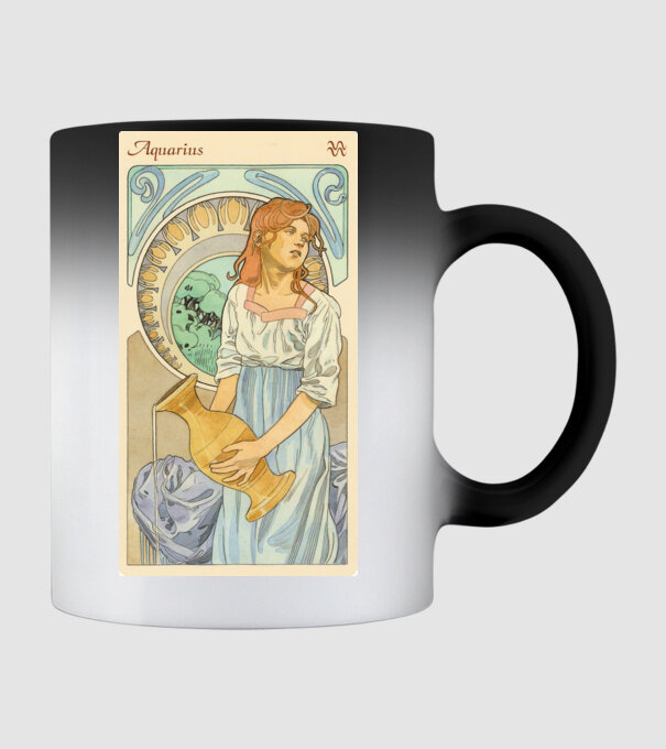 Horoscop Tarot VARSATOR model negru pe tricou