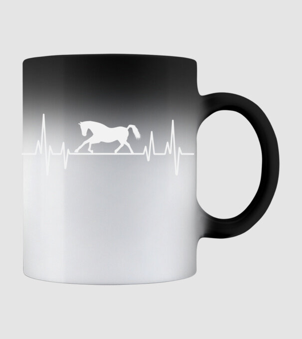 horse heartbeat model negru pe tricou