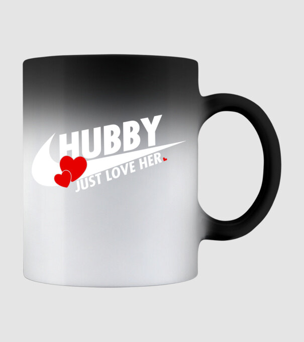 Hubby Just love her alb model negru pe tricou