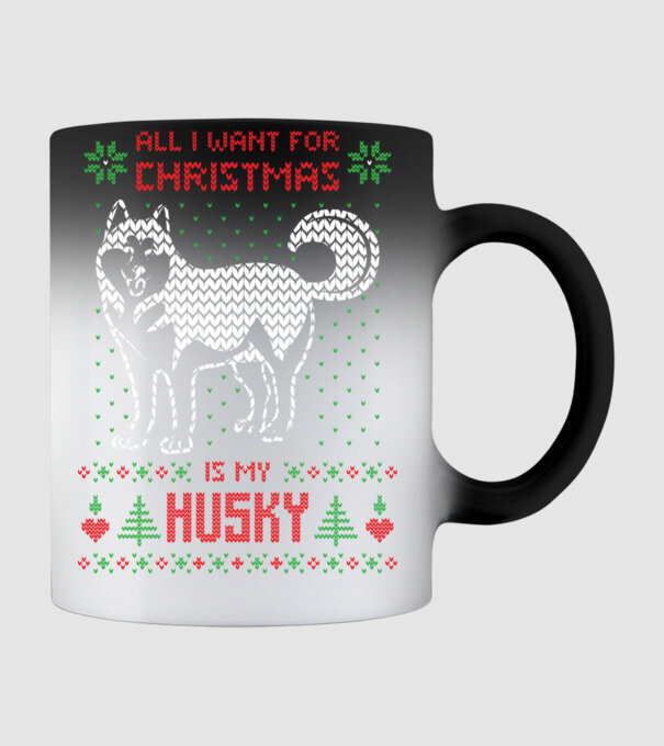 Husky model negru pe tricou