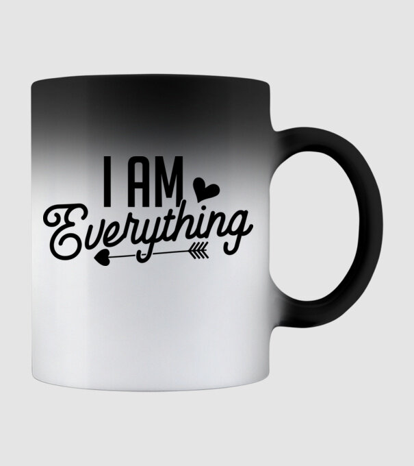 I am everything model negru pe tricou
