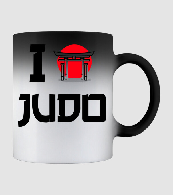 I love Judo model negru pe tricou
