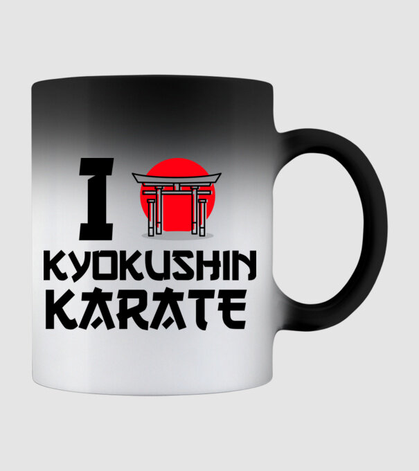 I love Kyokushin Karate model negru pe tricou
