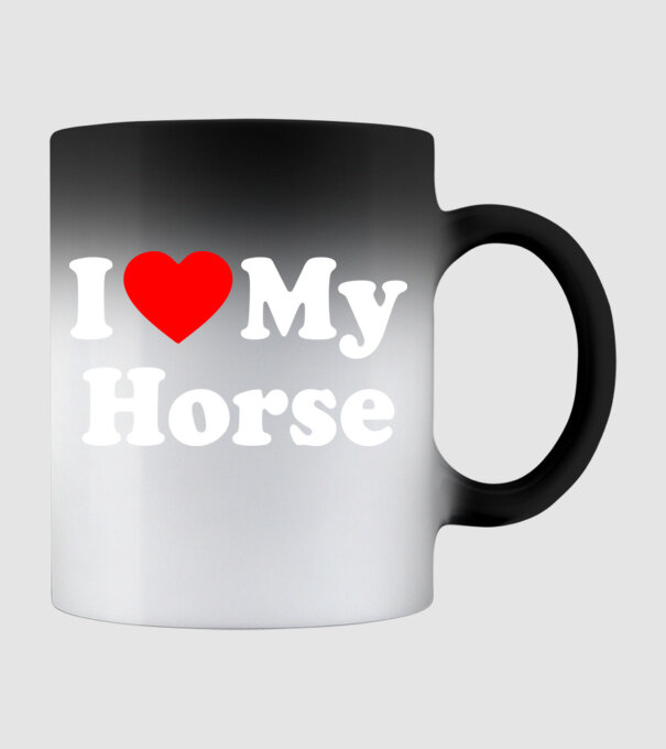 i ove my horse model negru pe tricou