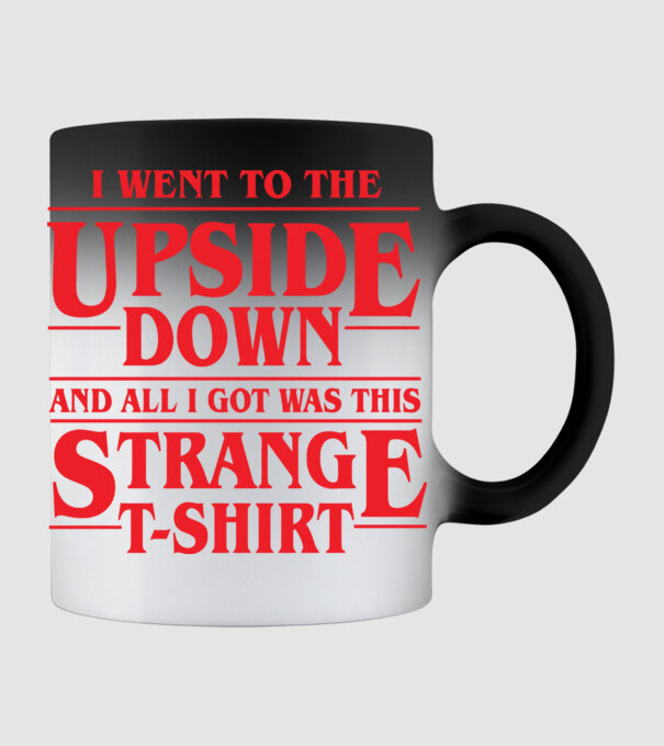 i went to the upside down model negru pe tricou