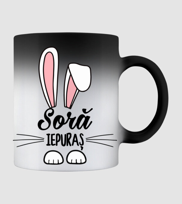 iepuraș soră model negru pe tricou